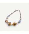 JUDIT | Collar con cuentas naranja y añil | Murano-Store