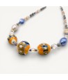 JUDIT | Collar con cuentas naranja y añil | Murano-Store