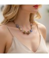 JUDIT | Necklace with orange and indigo beads | Murano-Store