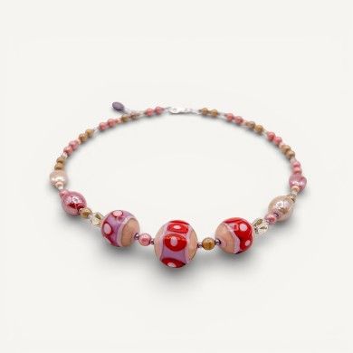 JUDIT | Collar con cuentas rosas | Murano-Store