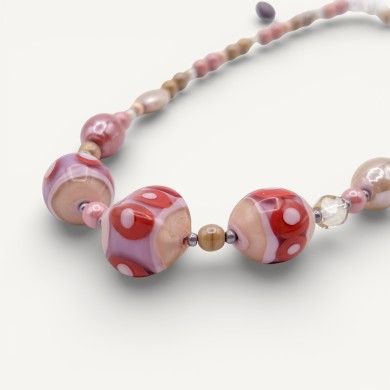 JUDIT | Colar com contas cor-de-rosa | Murano-Store