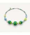 JUDIT | Colar de pérolas verdes e azuis | Murano-Store