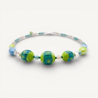 JUDIT | Grüne und blaue Perlenkette | Murano-Store