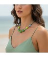 JUDIT | Colar de pérolas verdes e azuis | Murano-Store