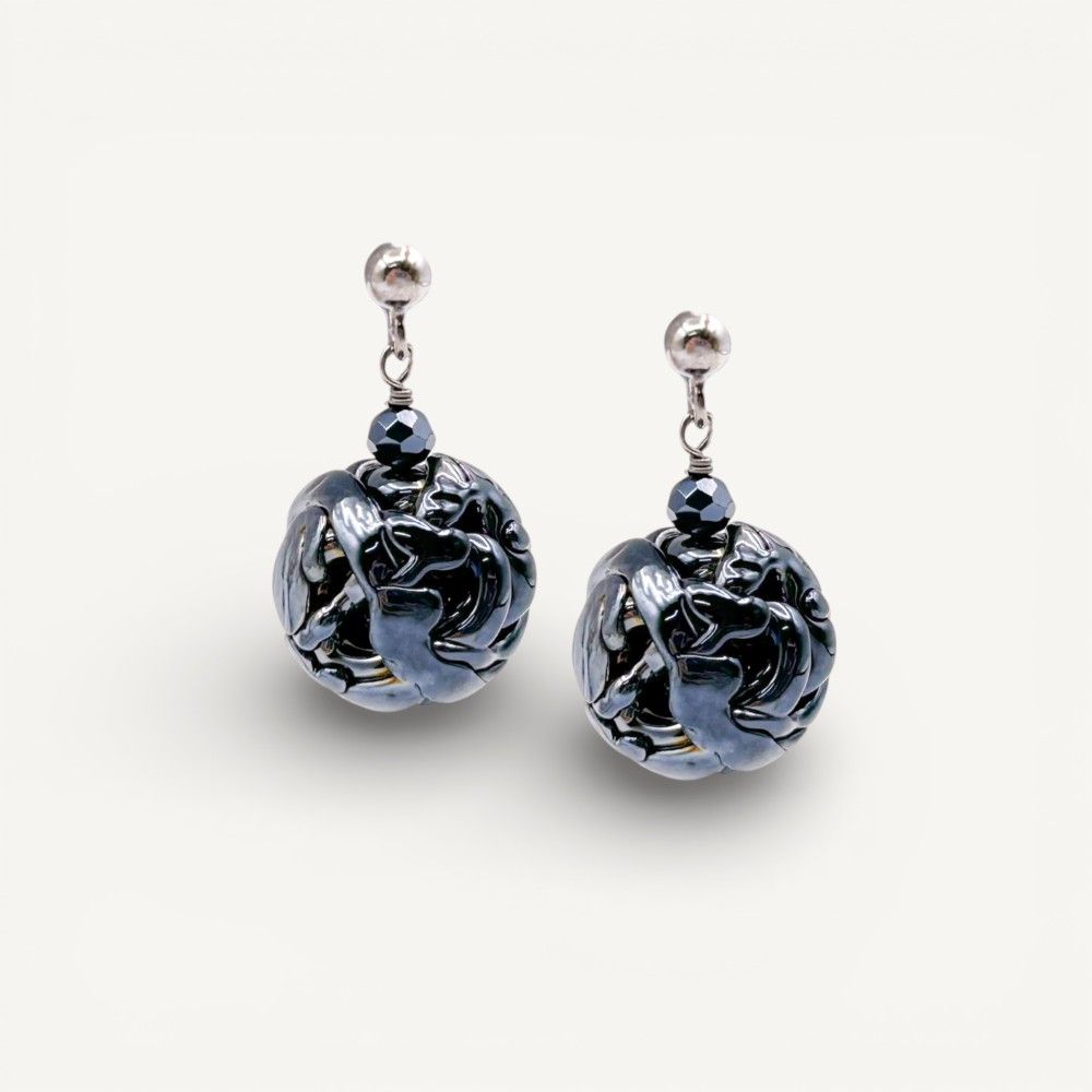 ARDESIA | Orecchini eleganti con perle lucide | Murano Store