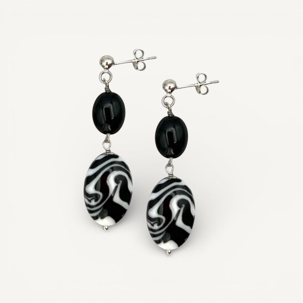GAUGUIN | Black and white pearl pendants | Murano-Store