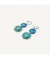 GAUDÌ | Boucles d'oreilles pendantes avec perles vert marine | Murano-Store