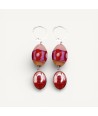 JUDIT | Boucles d'oreilles avec perles roses et rouges | Murano-Store