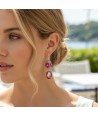 JUDIT | Boucles d'oreilles avec perles roses et rouges | Murano-Store