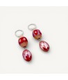 JUDIT | Boucles d'oreilles avec perles roses et rouges | Murano-Store