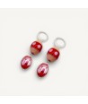 JUDIT | Boucles d'oreilles avec perles roses et rouges | Murano-Store