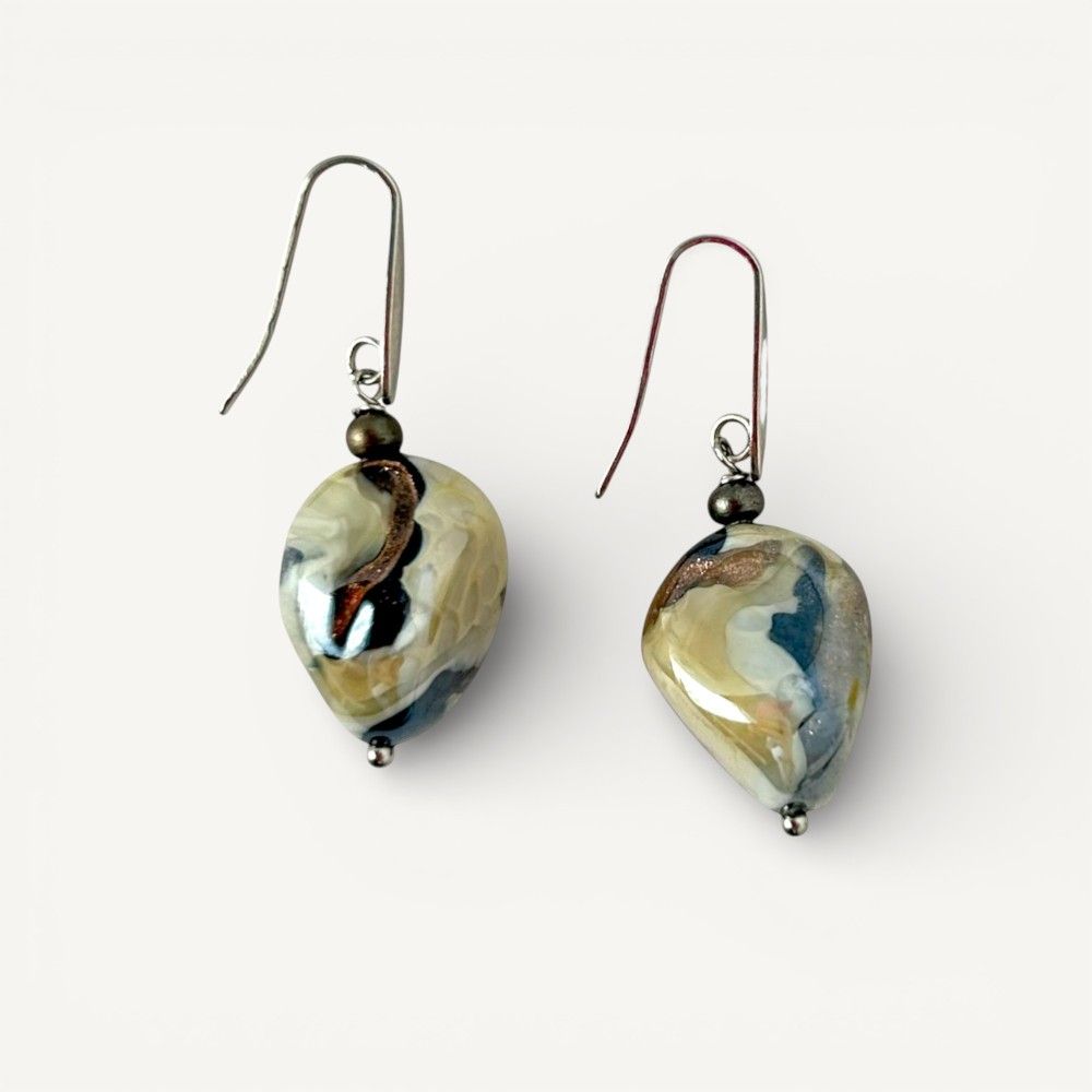 REMBRANDT | Pendientes de perlas en aventurina | Murano-Store