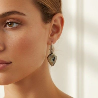 REMBRANDT | Adventurine Bead Earrings | Murano-Store