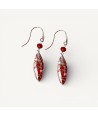 MONET | Boucles d'oreilles pendantes rouges | Murano-Store