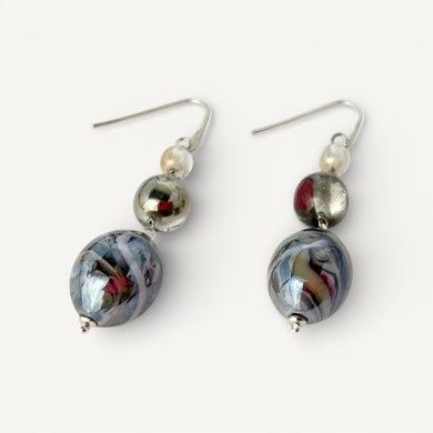 BOURGEOIS | Boucles d'oreilles avec pendentif améthyste | Murano-Store