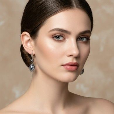 BOURGEOIS | Boucles d'oreilles avec pendentif améthyste | Murano-Store