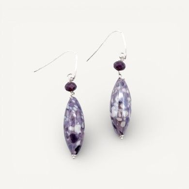 MONET | Boucles d'oreilles pendantes violet | Murano-Store