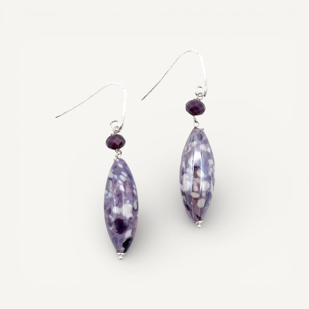 MONET | Brincos Pendentes Roxo | Murano-Store
