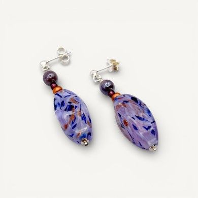 RIVERA | Brincos roxos e azuis com aventurina | Murano-Store