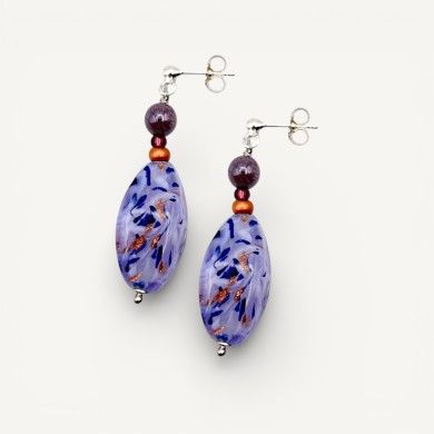 RIVERA | Purple and Blue Earrings with Avventurine | Murano-Store