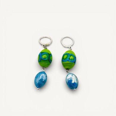 JUDIT | Green and Blue | Murano-Store Dangle Earrings