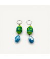 JUDIT | Brincos de gota Verde e Azul | Murano-Store