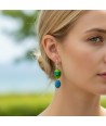 JUDIT | Pendientes de gota Verde y Azul | Murano-Store