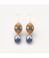 JUDIT | Orange and indigo dangle earrings | Murano-Store