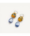 JUDIT | Orecchini pendenti arancio e indaco | Murano-Store