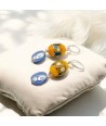 JUDIT | Brincos pendentes laranja e índigo | Murano-Store
