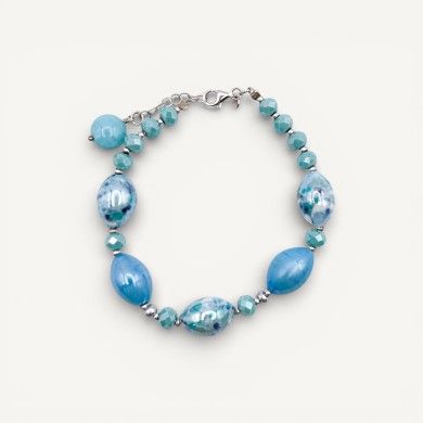 MONET | Armband mit Aquamarinperlen | Murano-Store