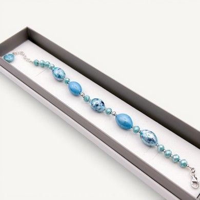 MONET | Bracciale con perle Acquamarina | Murano-Store