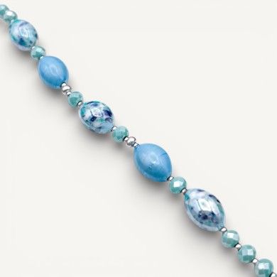 MONET | Bracelet avec perles aigue-marine | Murano-Store