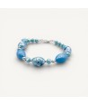 MONET | Bracelet avec perles aigue-marine | Murano-Store
