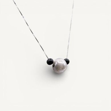 ASHLEY | Silver Necklace with Glass Bead | Murano-Store
