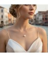 ASHLEY | Collar de plata con perla blanca | Murano-Store