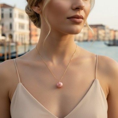 ASHLEY | Collar de plata con cuenta de cristal | Murano-Store