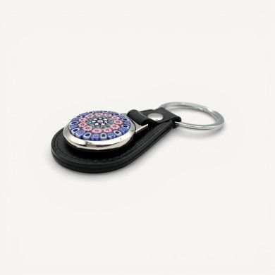 CRIS | Pink and Blue Millefiori Keychain | Murano-Store