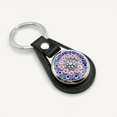 CRIS | Pink and Blue Millefiori Keychain | Murano-Store