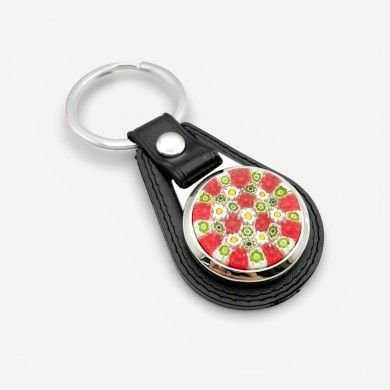 CRIS | Porta-chaves Millefiori Rosso com Murrine | Murano-Store