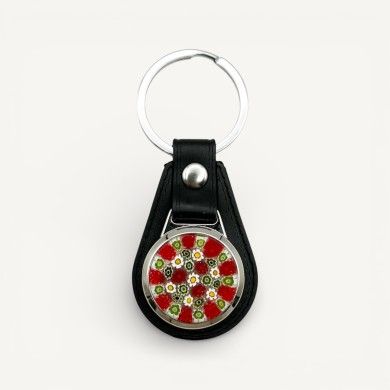 CRIS | Porte-clés Millefiori Rosso avec Murrine | Murano-Store