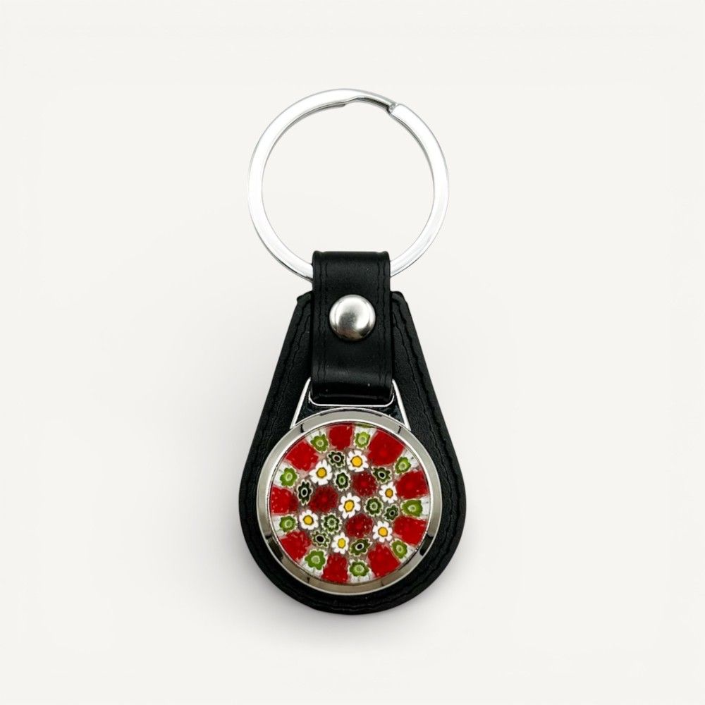 CRIS | Porta-chaves Millefiori Rosso com Murrine | Murano-Store