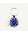 SOLE | Steel Keychain with Blue Murrine | Murano Store