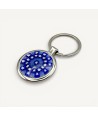 SOLE | Steel Keychain with Blue Murrine | Murano Store