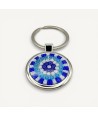 SOLE | Porte-clés en acier avec Murrine bleue | Murano Store