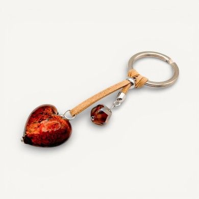 HERZ | Schlüsselring mit Anhänger | Muranoglas | Murano-Store