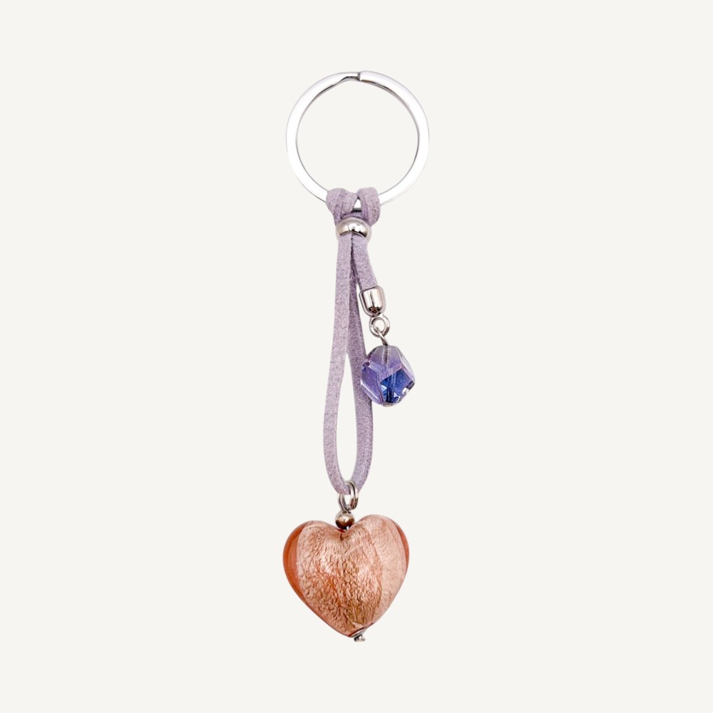 HEART | Porta-chaves com pingente | Vidro Murano | Murano-Store