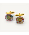GIOVANNI | Cufflinks with Avventurina | Murano Store