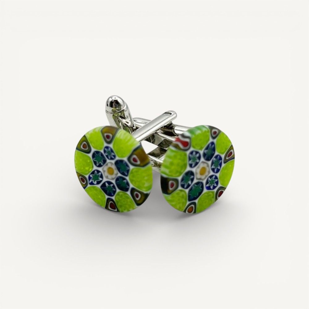 DORA | Gemelli da polso con Murrine Verdi | Murano Store