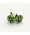 DORA | Gemelos con Murrine Verde | Murano Store